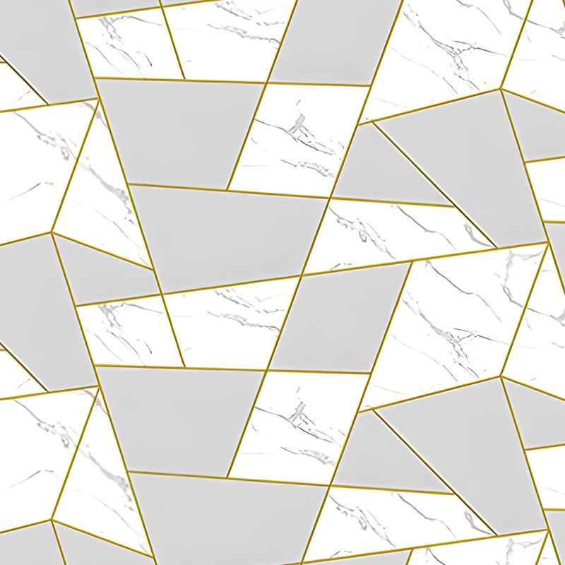 Gilded เรขาคณิตห้องนั่งเล่นพื้นหลังตกแต่งผนัง PET Transfer ฟิล์ม