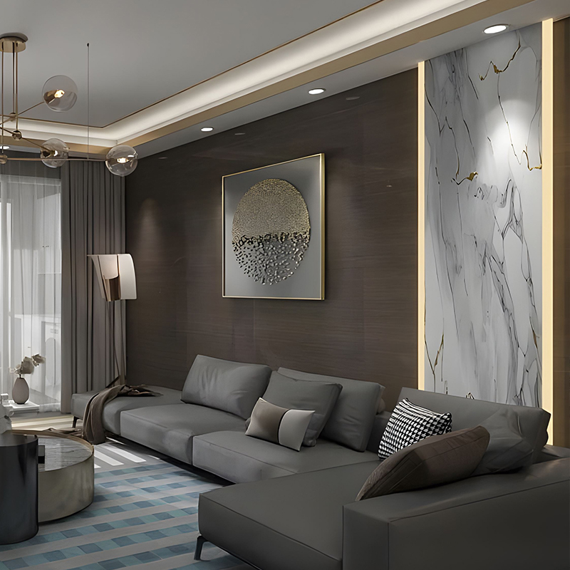 Gilded Cloud Rock Apartment พื้นหลังตกแต่งผนังฟิล์มถ่ายโอน PET