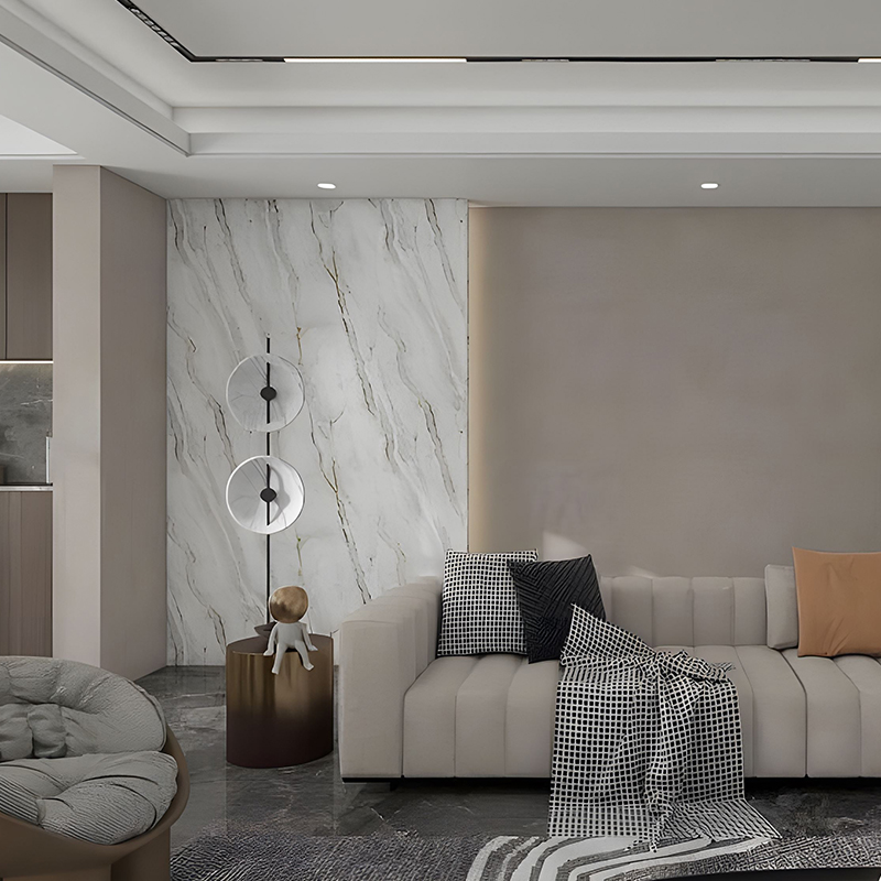 Gilded Wave ห้องนั่งเล่นตู้ตกแต่งฟิล์ม PET Transfer